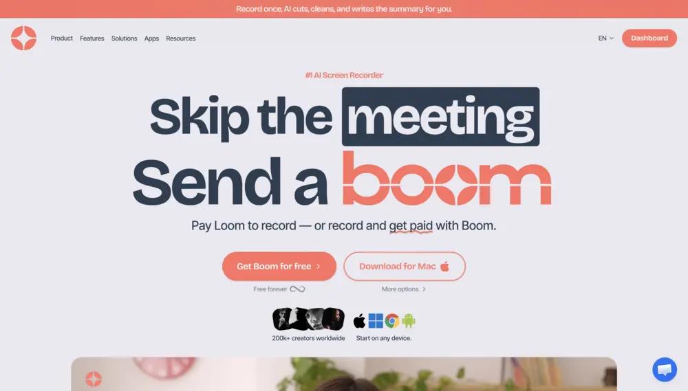 Boom · homepage