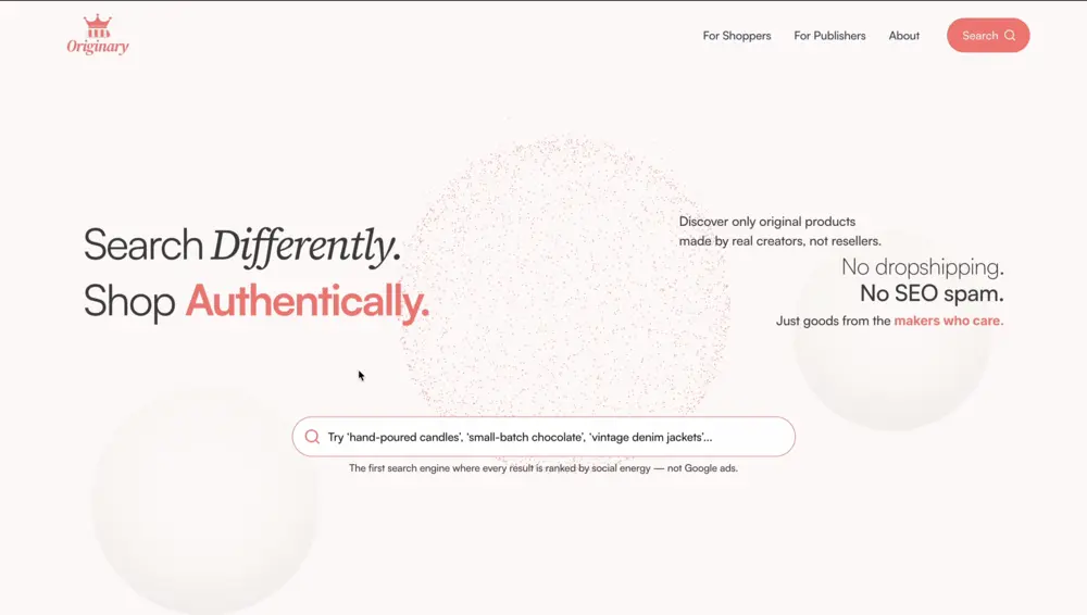 Originary · homepage